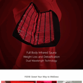 An infrared blanket with 180 led lights to use as a portable infrared sauna