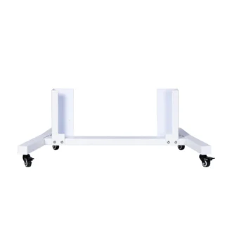 ZenGlow Floor Stand for red light therapy panels, white steel frame on lockable wheels